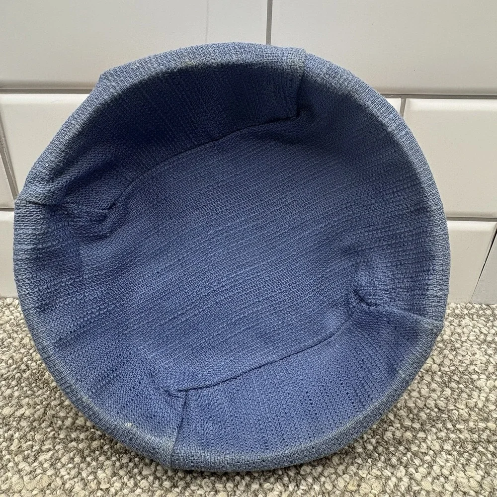 VTG Longaberger Small Catch All Basket w/Blue Fabric Liner Divided Protector
